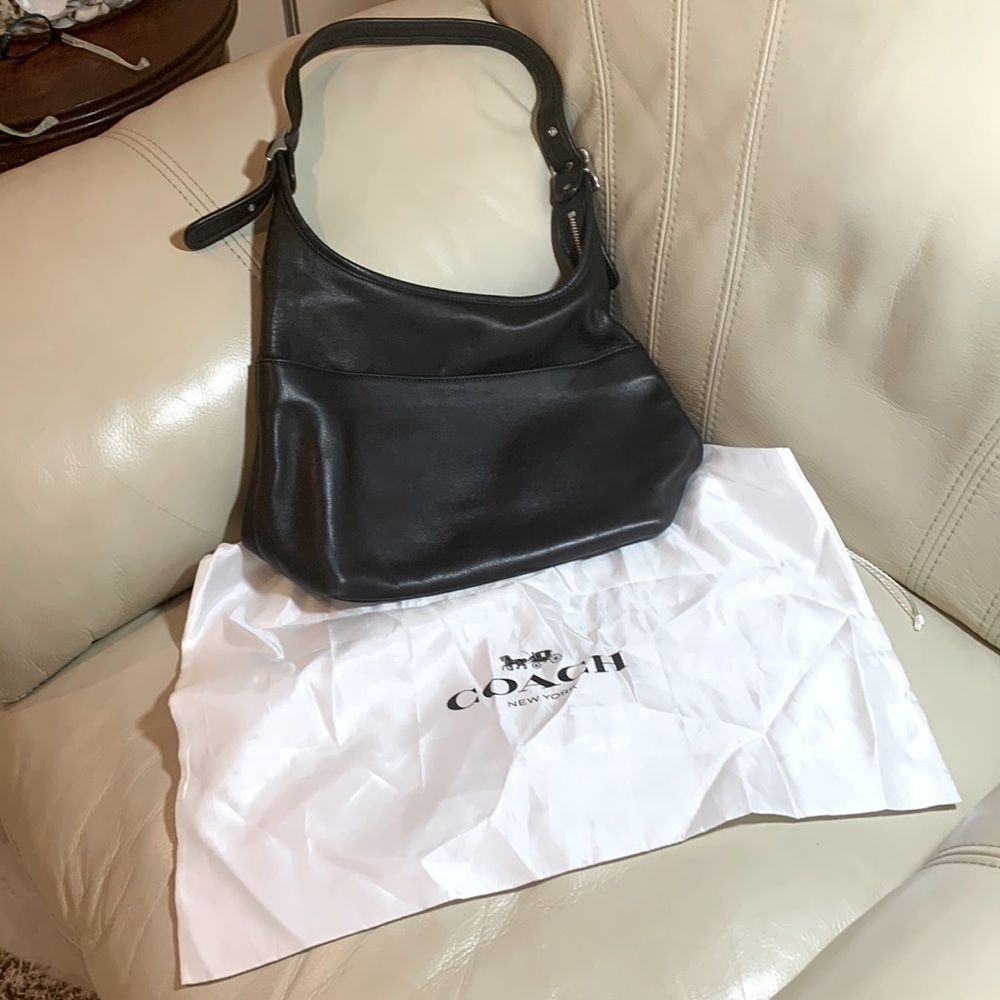 Coach Hobo Vintage Leather Bag with Nickel Trim